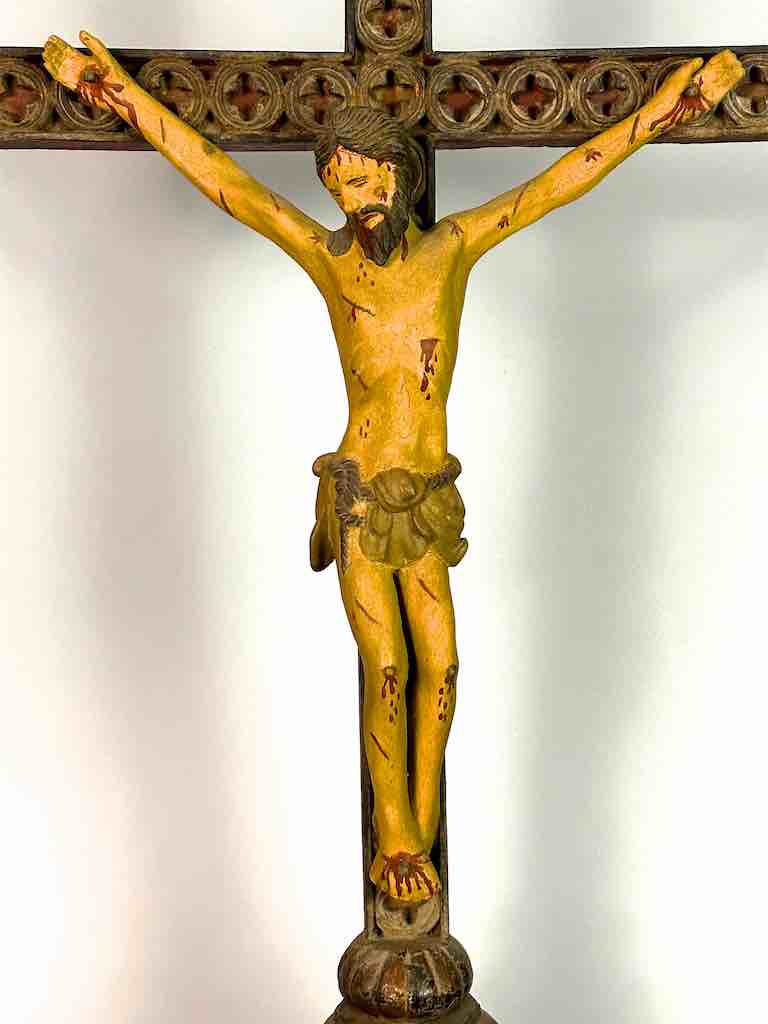 A very Large Antique French-Vietnamese Catholic Crucifix