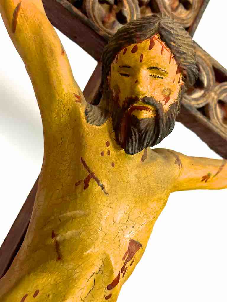 A very Large Antique French-Vietnamese Catholic Crucifix