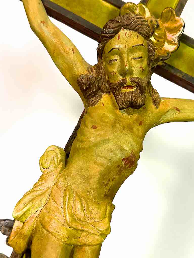 A very Large Antique French-Vietnamese Catholic Crucifix