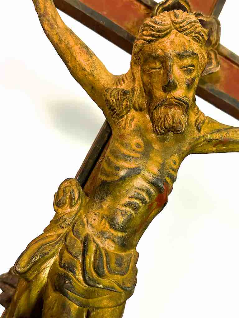 A very Large Antique French-Vietnamese Catholic Crucifix