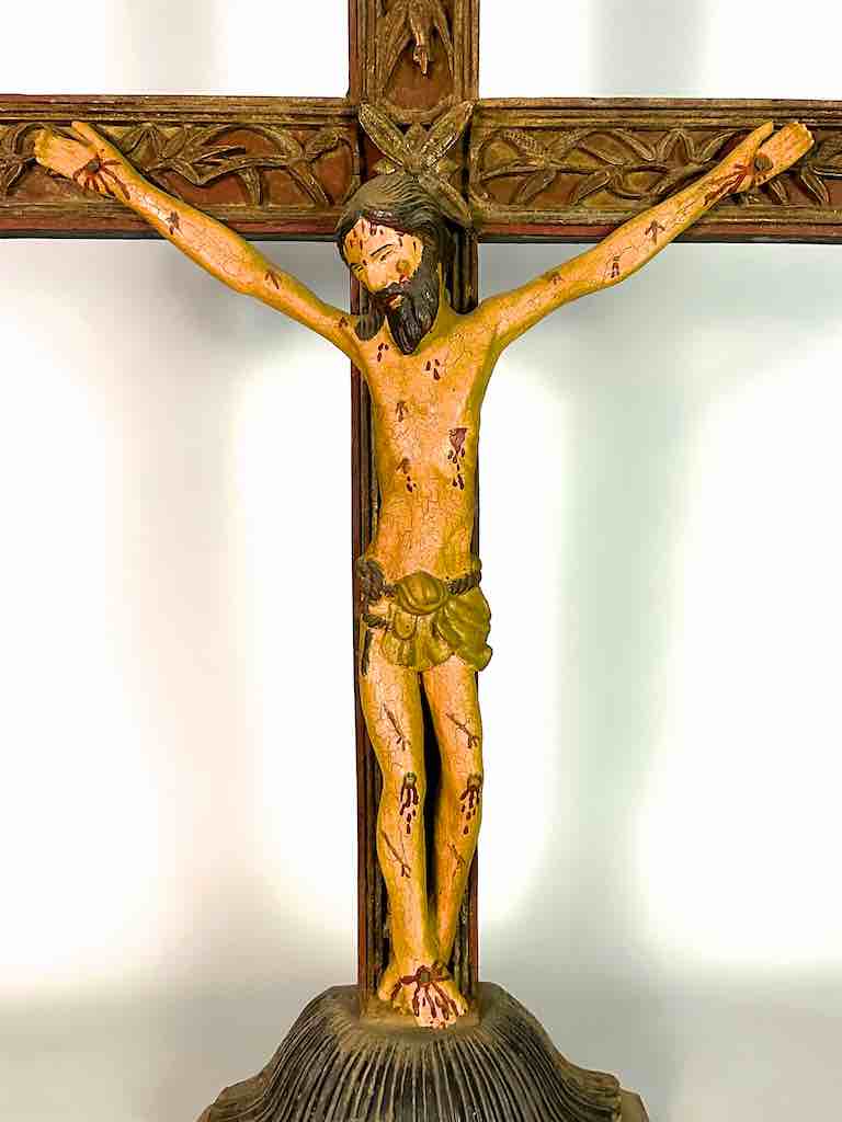 A very Large Antique French-Vietnamese Catholic Crucifix
