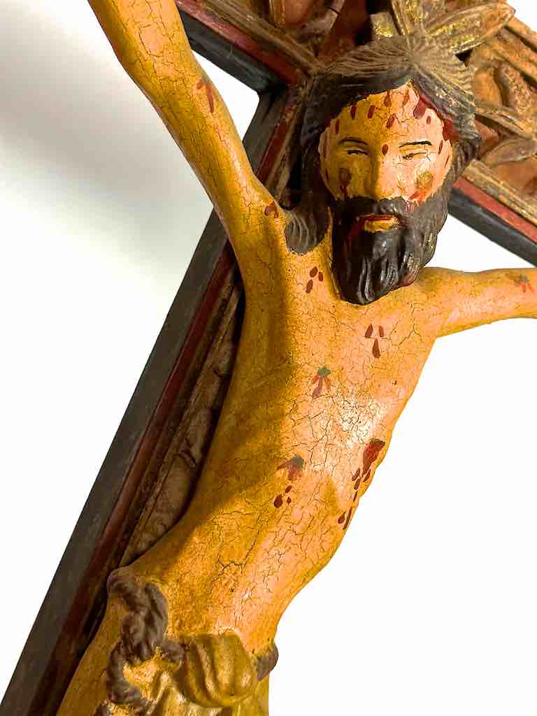 A very Large Antique French-Vietnamese Catholic Crucifix