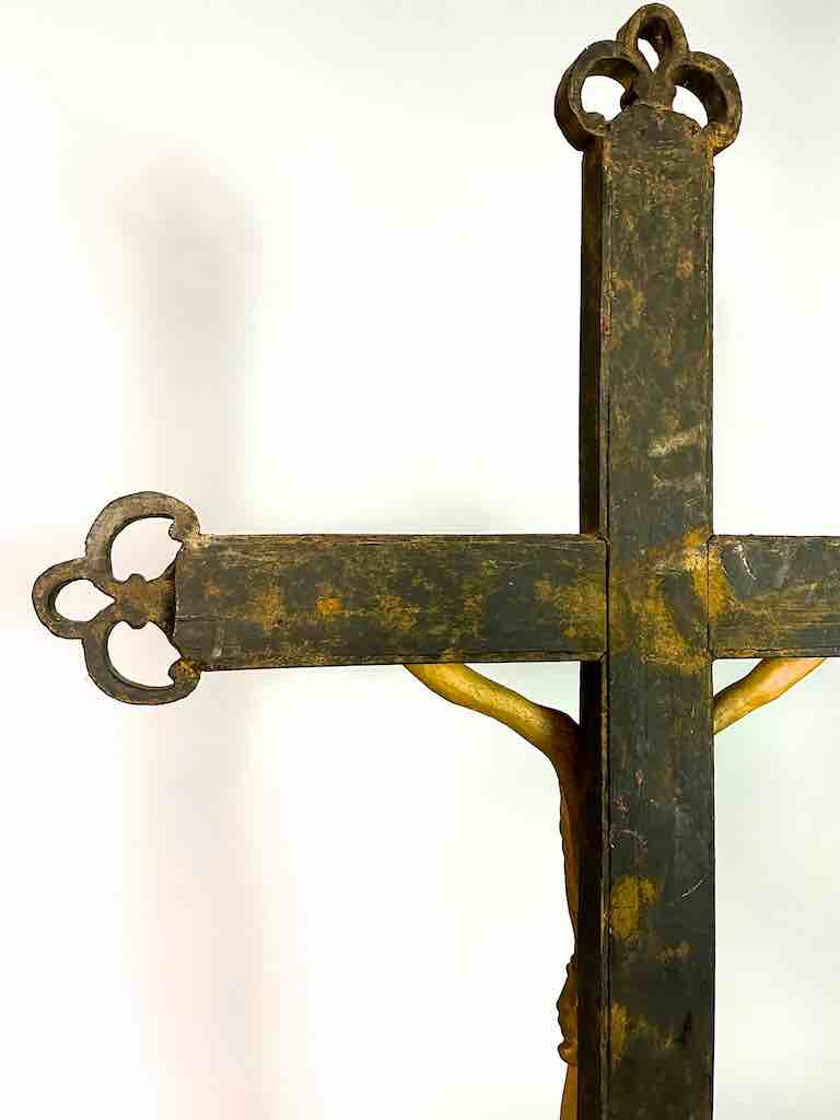 A very Large Antique French-Vietnamese Catholic Crucifix