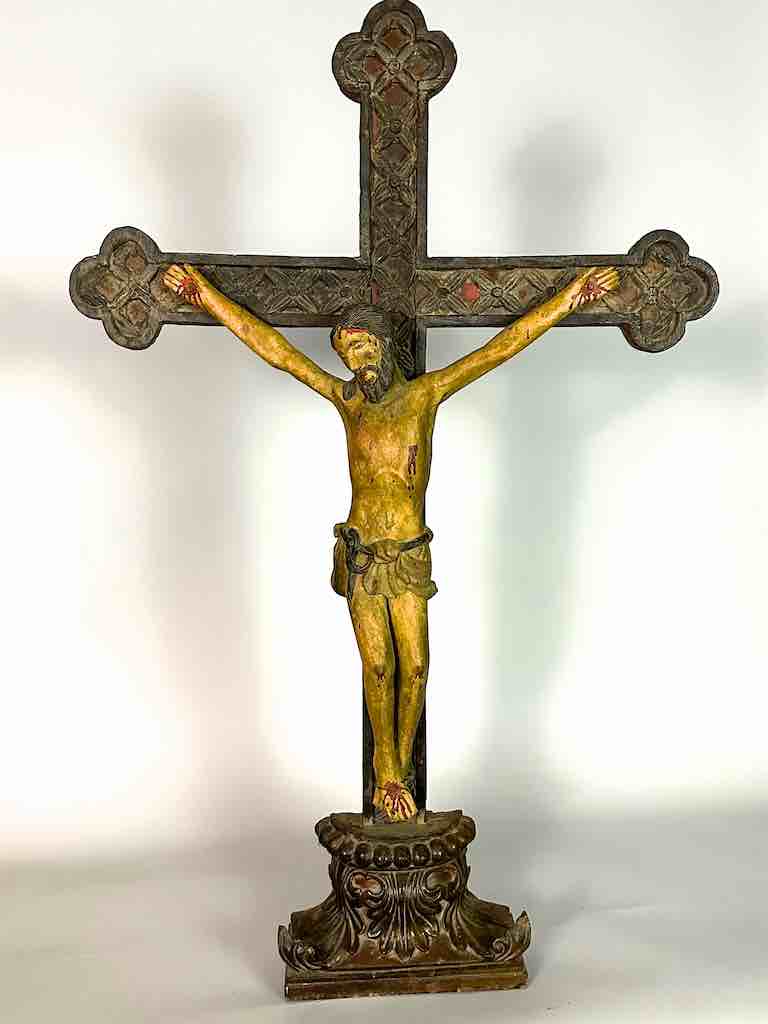 A very Large Antique French-Vietnamese Catholic Crucifix