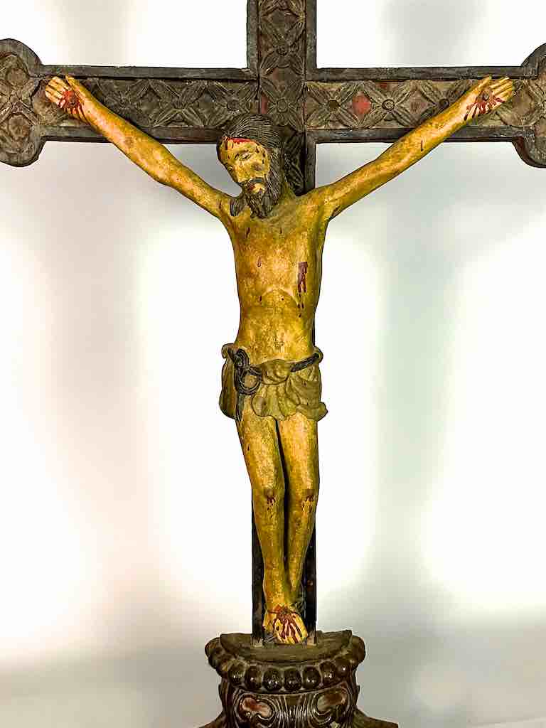 A very Large Antique French-Vietnamese Catholic Crucifix