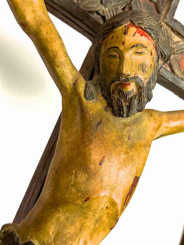 A very Large Antique French-Vietnamese Catholic Crucifix