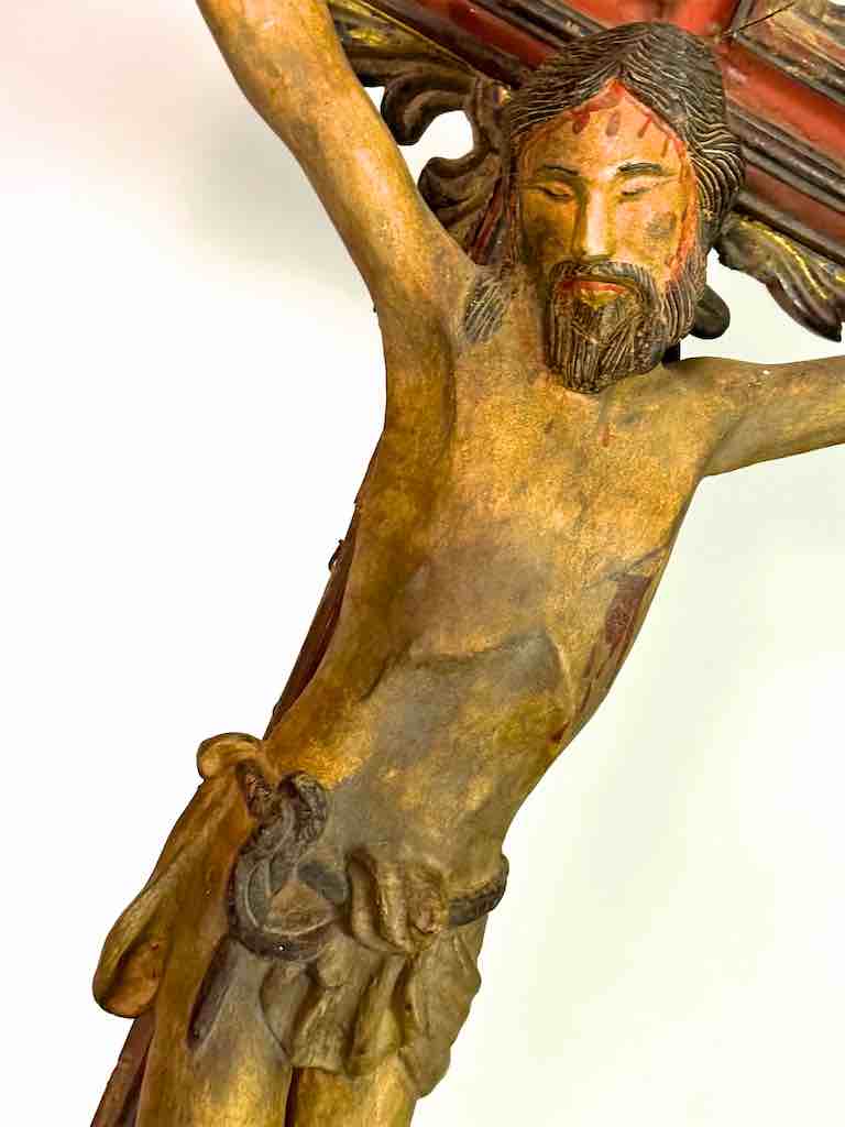 A very Large Antique French-Vietnamese Catholic Crucifix