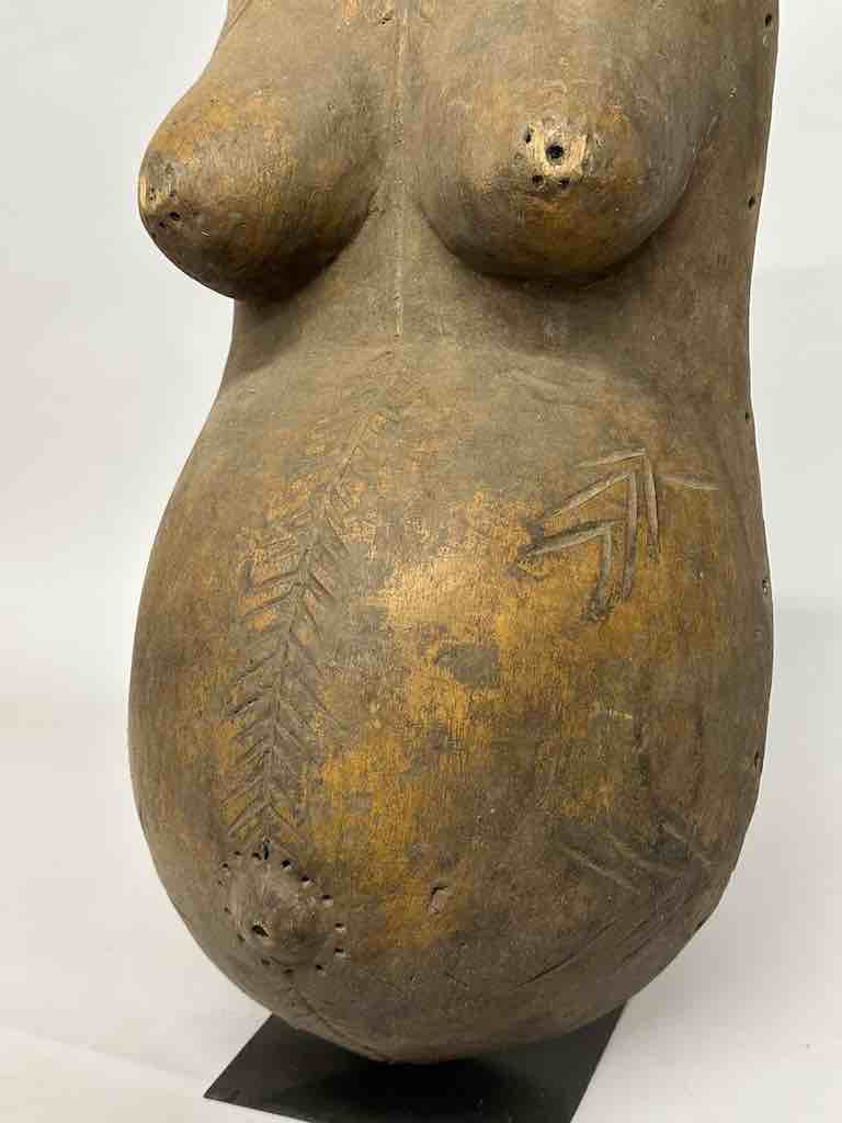 African Vintage Makonde Pregnant Fertility Dance Torso - Tanzania