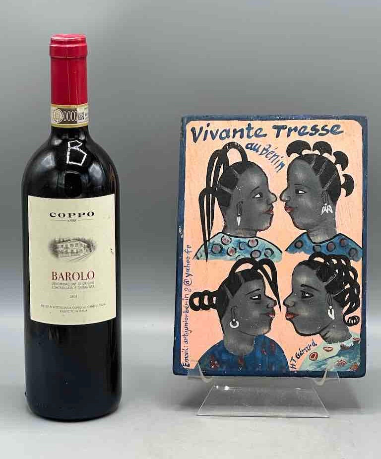 Original Small Beauty Salon Sign Painting on Wood from Benin