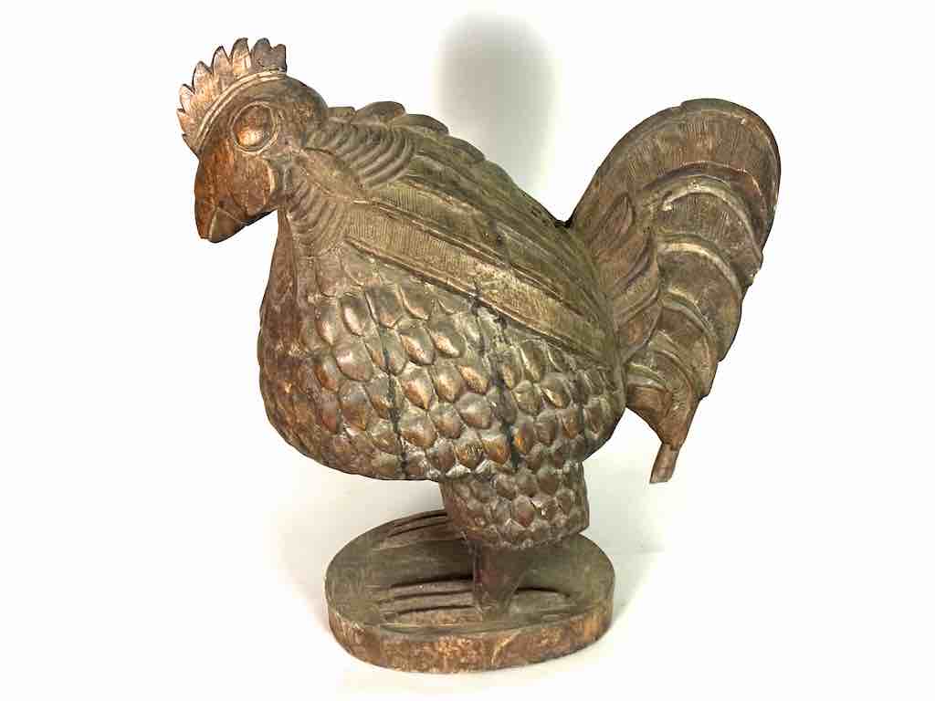 Large Wooden Chicken Figure | Ivory Coast, Africa