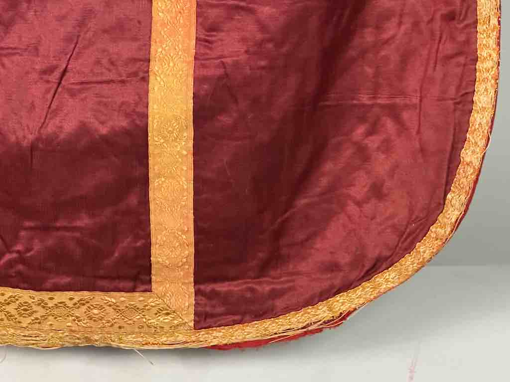 Antique Vietnamese Catholic IHS Design Chasuble Authentic Ecclesiastical Garment