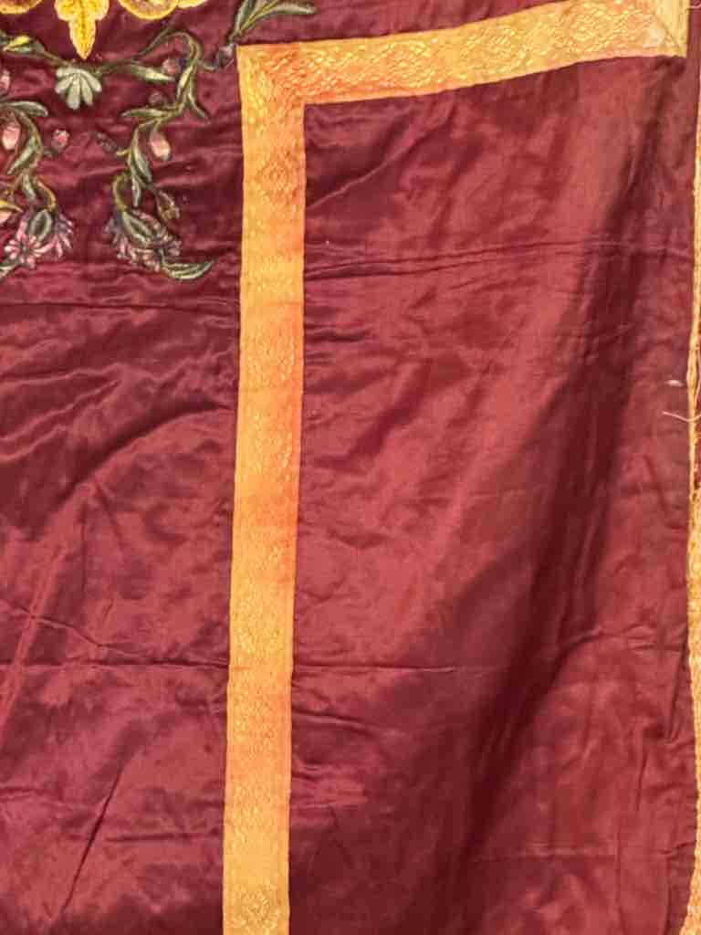 Antique Vietnamese Catholic IHS Design Chasuble Authentic Ecclesiastical Garment