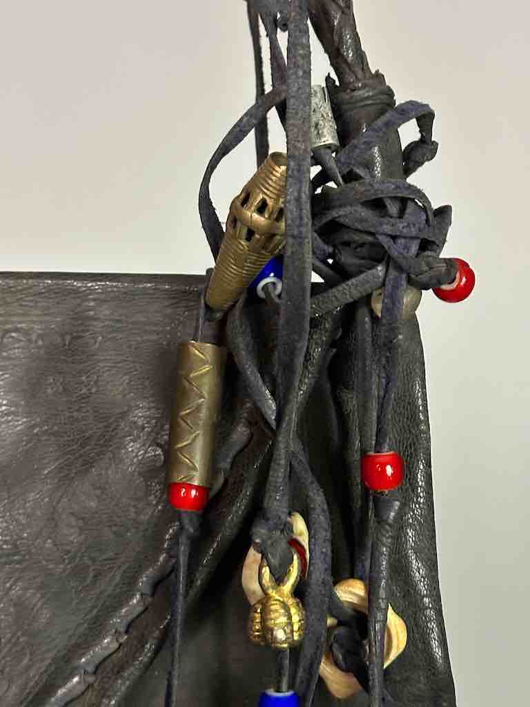 Large Contemporary Brown or Black Leather Handbag