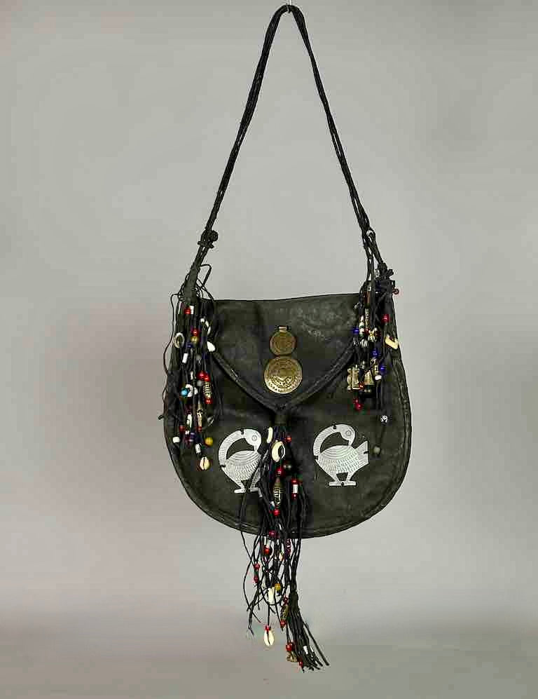Large Contemporary Brown or Black Leather Handbag