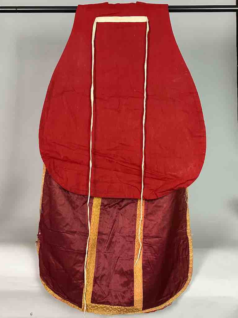 Antique Vietnamese Catholic IHS Design Chasuble Authentic Ecclesiastical Garment