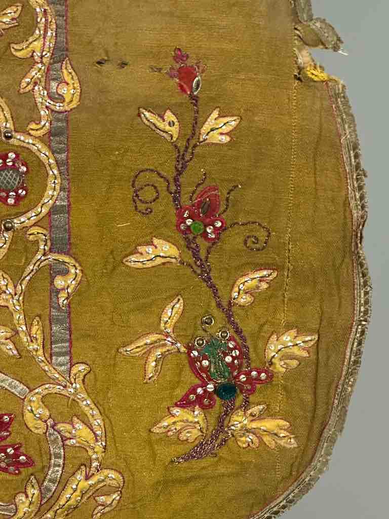Antique Vietnamese Catholic Sacred Heart Cross Design Chasuble Authentic Ecclesiastical Cloth