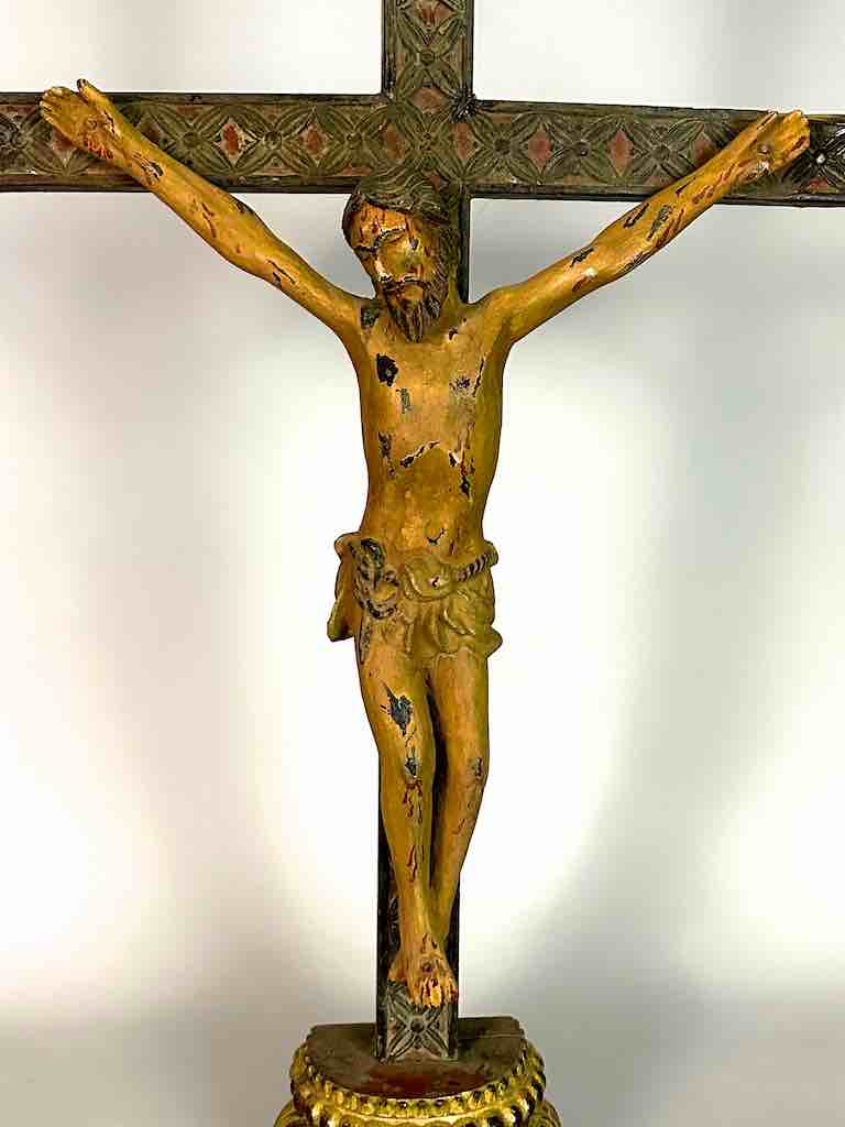 A very Large Antique French-Vietnamese Catholic Crucifix