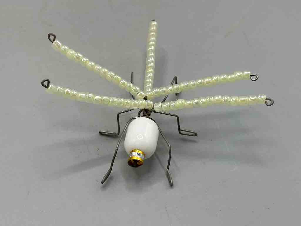 Beaded Wire Decor African Small White Wing Dragonfly Insect