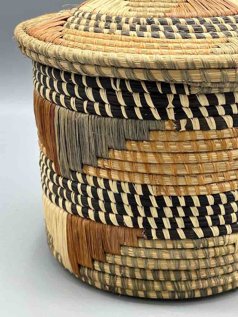 Covered Batwa Raffia Basket - Uganda