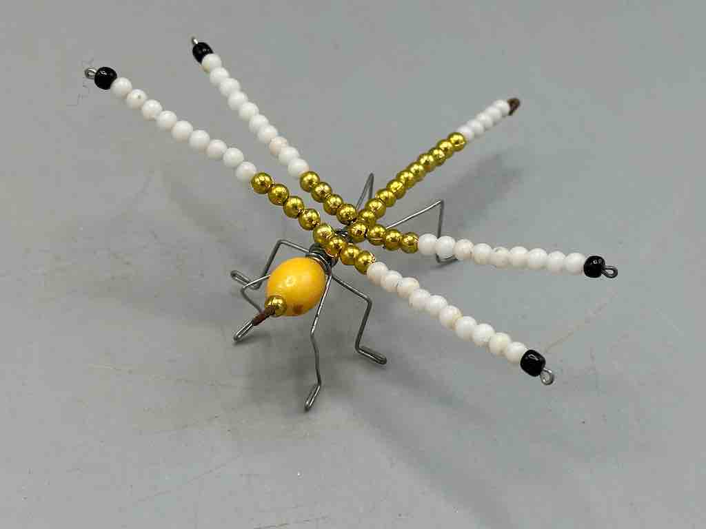 Beaded Wire Decor African Small 3-Color Dragonfly Insect