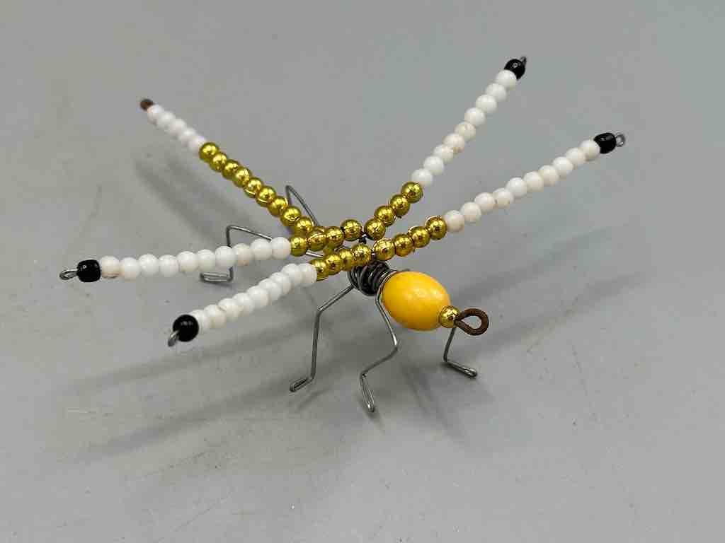 Beaded Wire Decor African Small 3-Color Dragonfly Insect