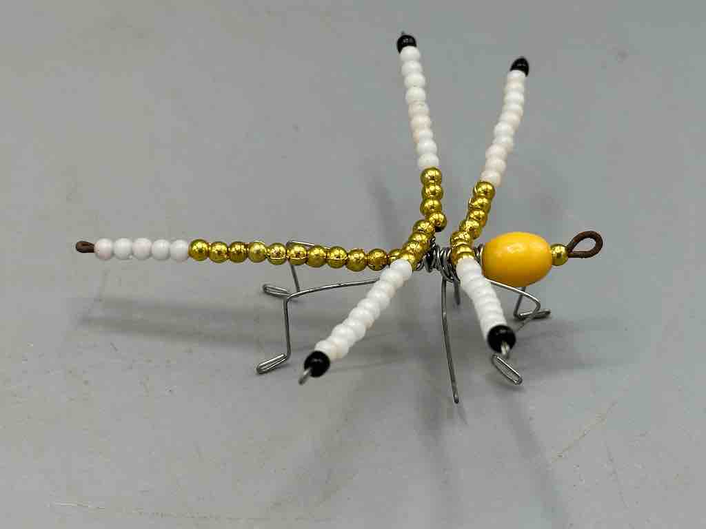 Beaded Wire Decor African Small 3-Color Dragonfly Insect