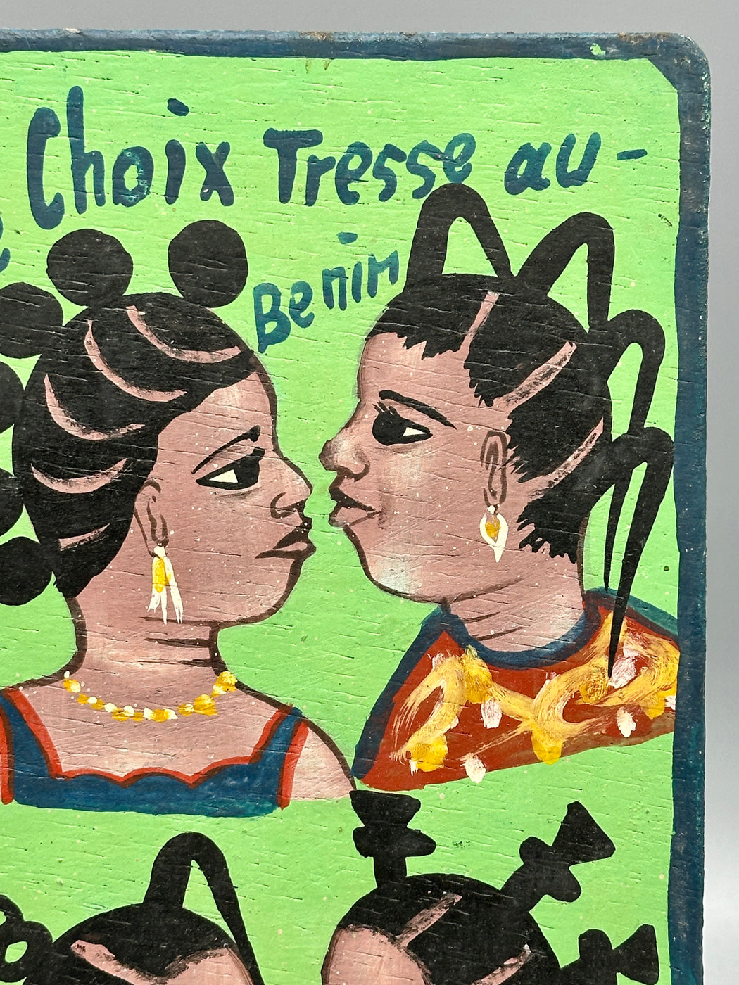 Original Small Beauty Salon Sign Painting on Wood from Benin