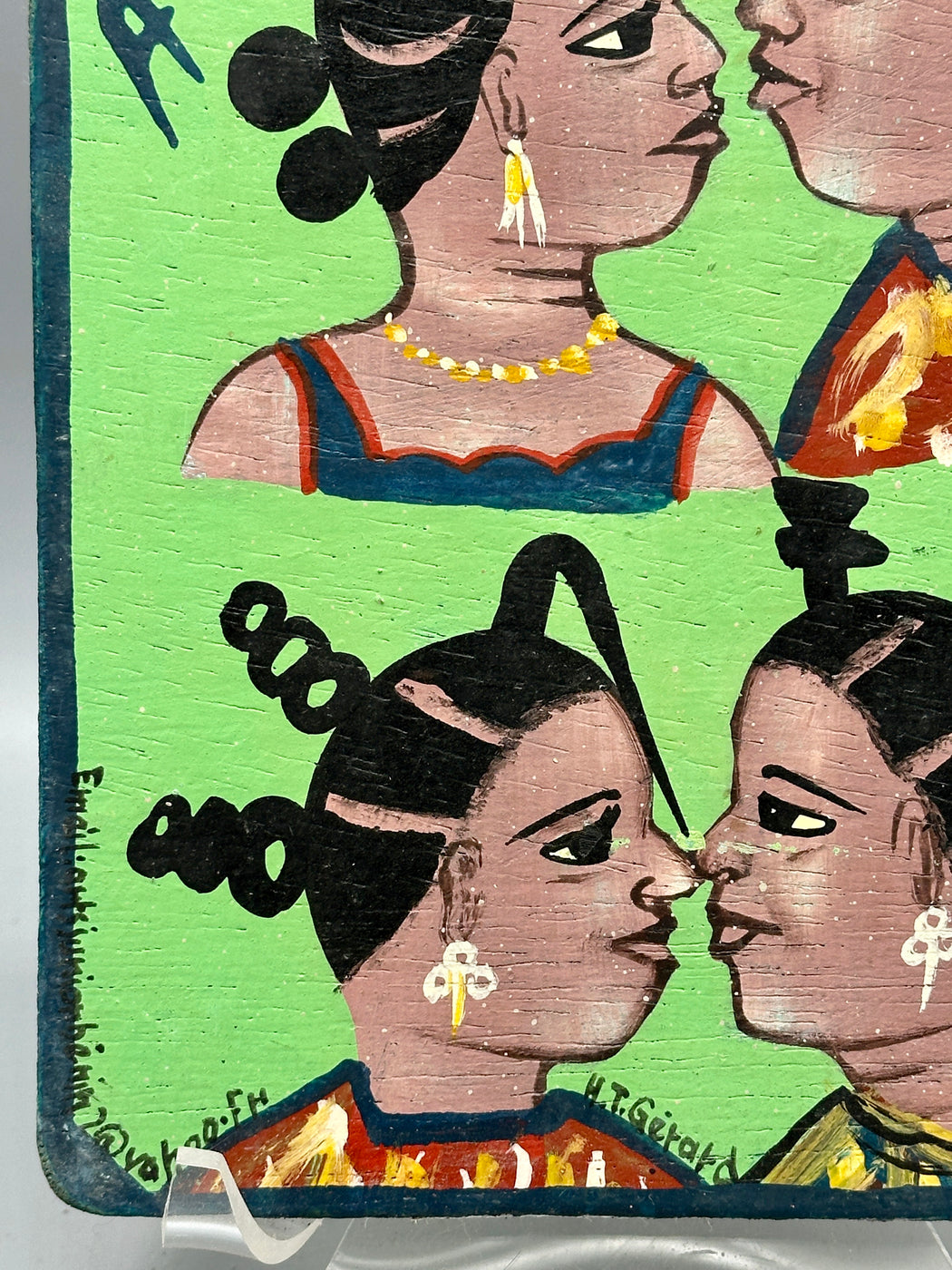 Original Small Beauty Salon Sign Painting on Wood from Benin