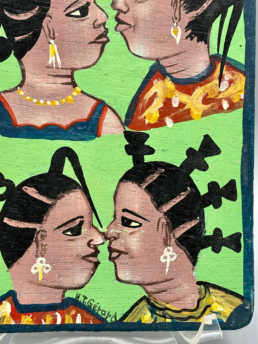 Original Small Beauty Salon Sign Painting on Wood from Benin