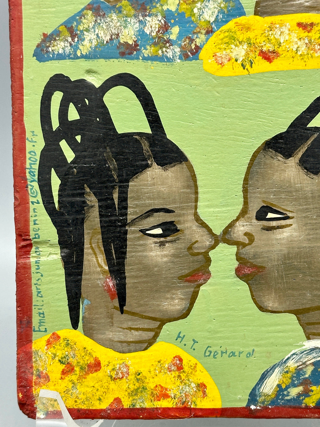 Original Small Beauty Salon Sign Painting on Wood from Benin