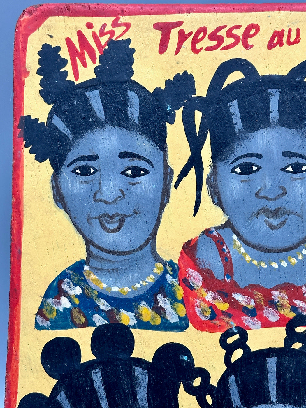 Original Small Beauty Salon Sign Painting on Wood from Benin