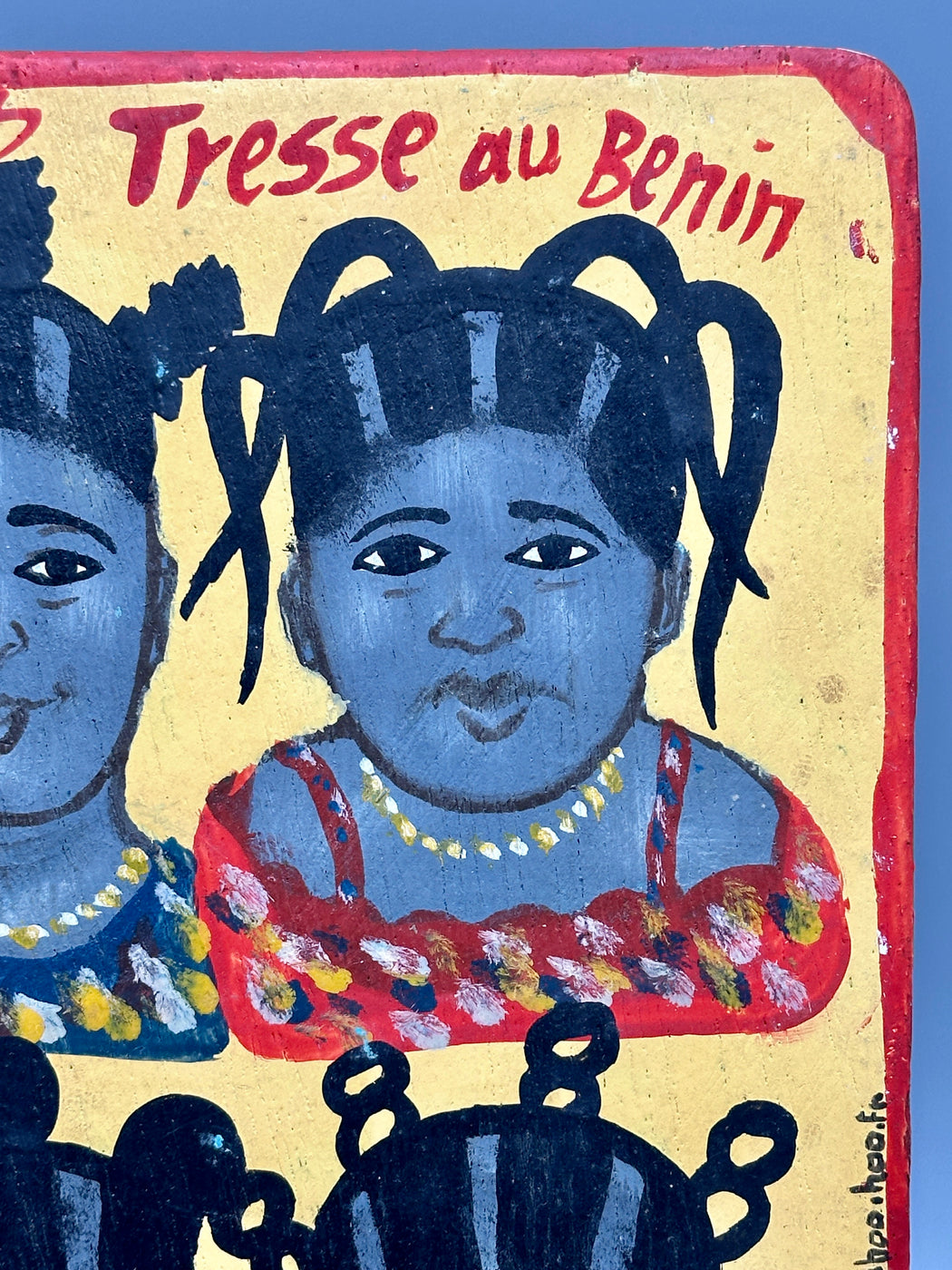 Original Small Beauty Salon Sign Painting on Wood from Benin