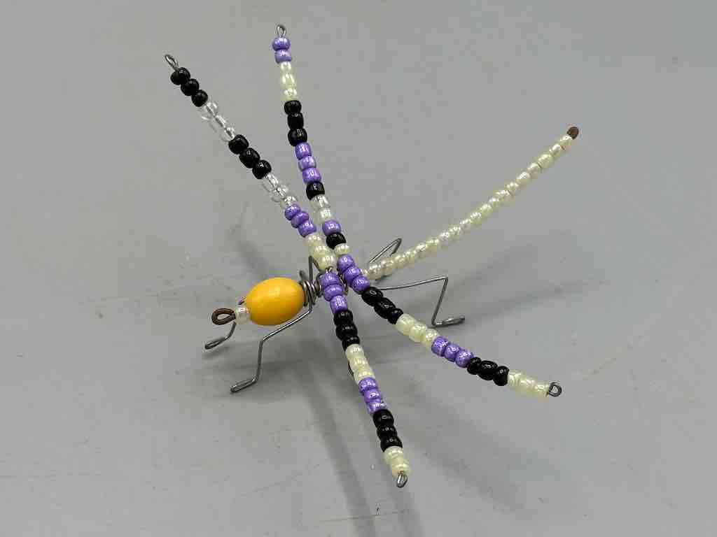 Beaded Wire Decor African Small 4-Color Dragonfly Insect