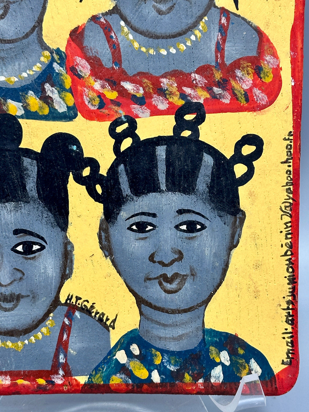 Original Small Beauty Salon Sign Painting on Wood from Benin