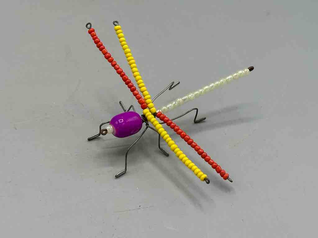 Beaded Wire Decor African Small 4-Color Dragonfly Insect