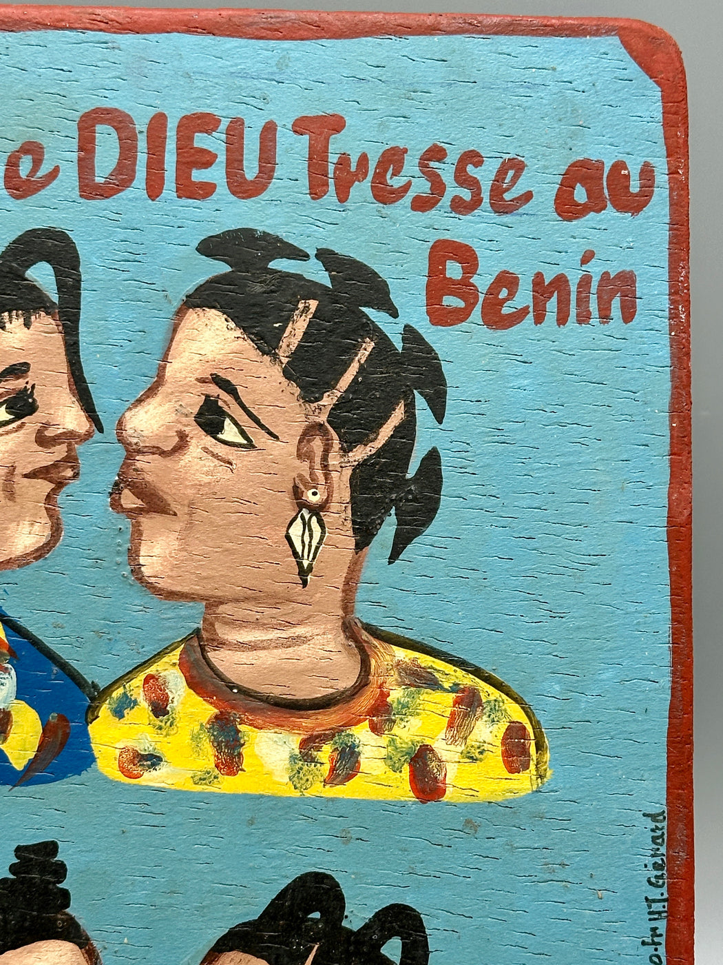 Original Small Beauty Salon Sign Painting on Wood from Benin
