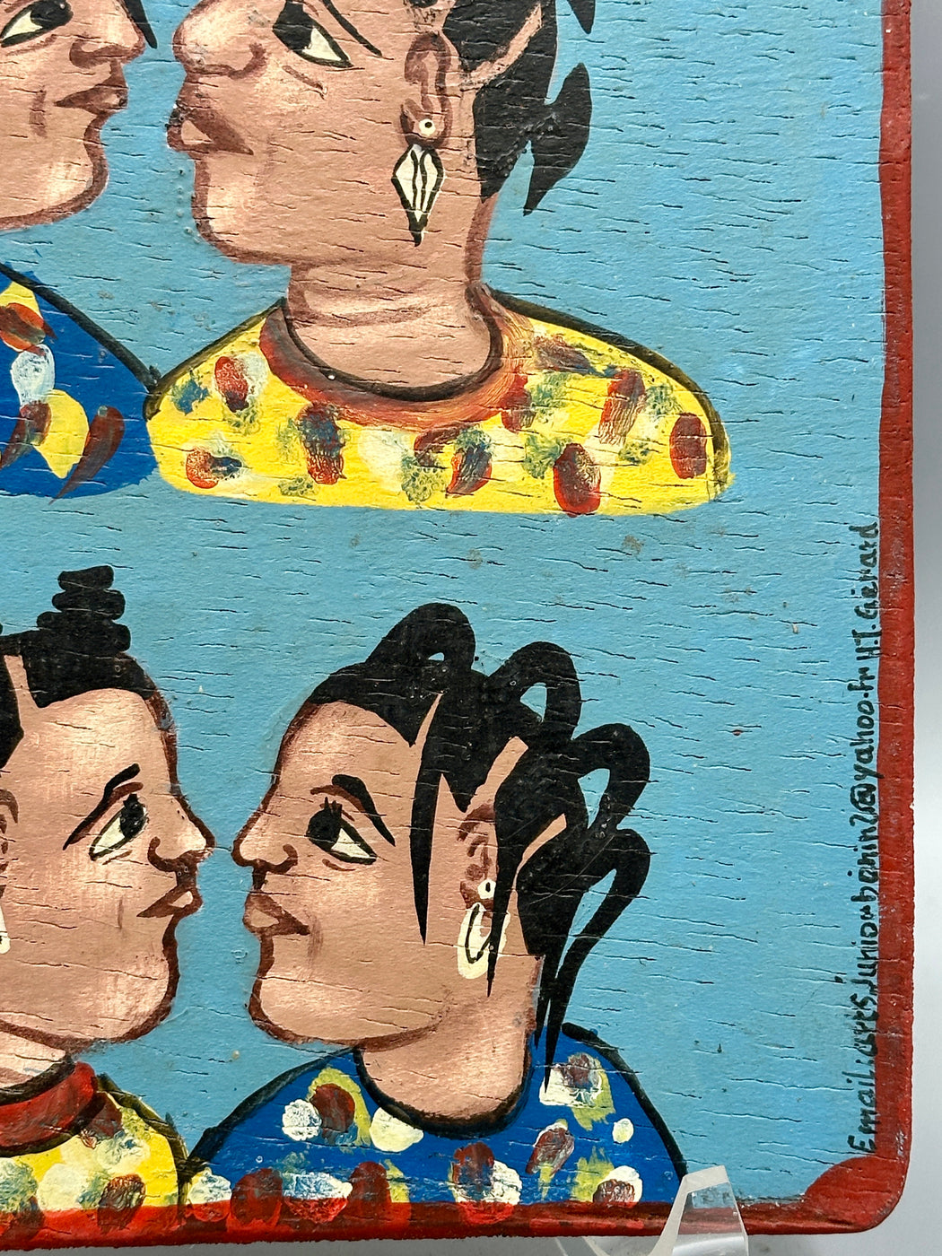 Original Small Beauty Salon Sign Painting on Wood from Benin