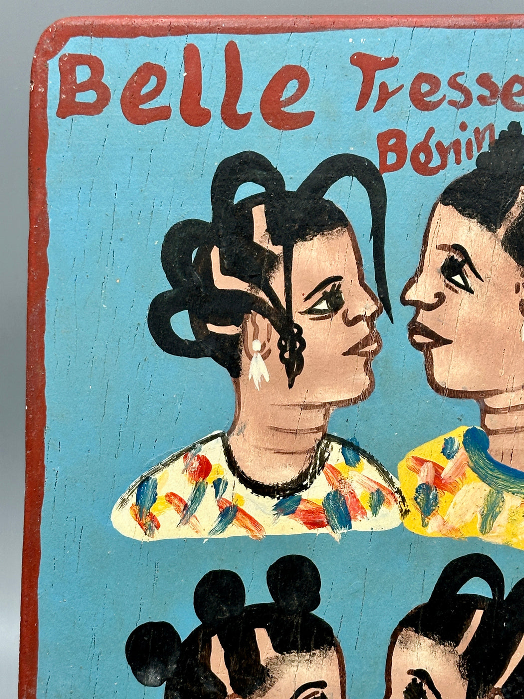 Original Small Beauty Salon Sign Painting on Wood from Benin