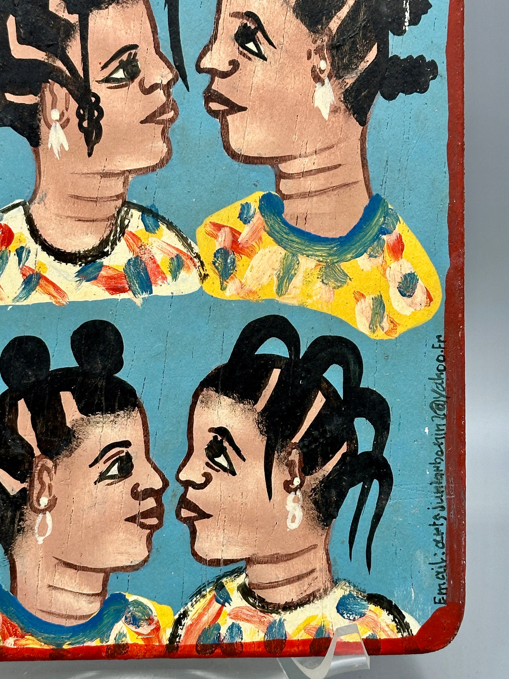 Original Small Beauty Salon Sign Painting on Wood from Benin