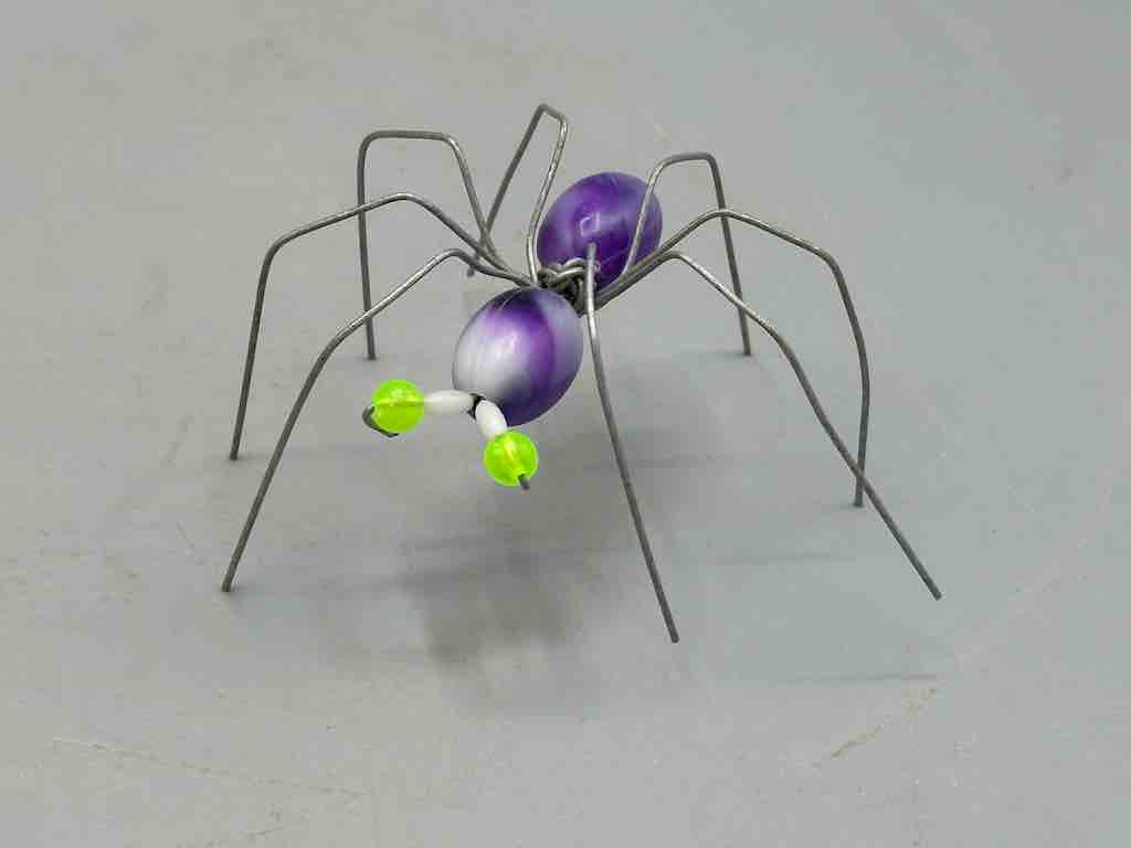 Beaded Wire Decor African Small Purple Spider Insect