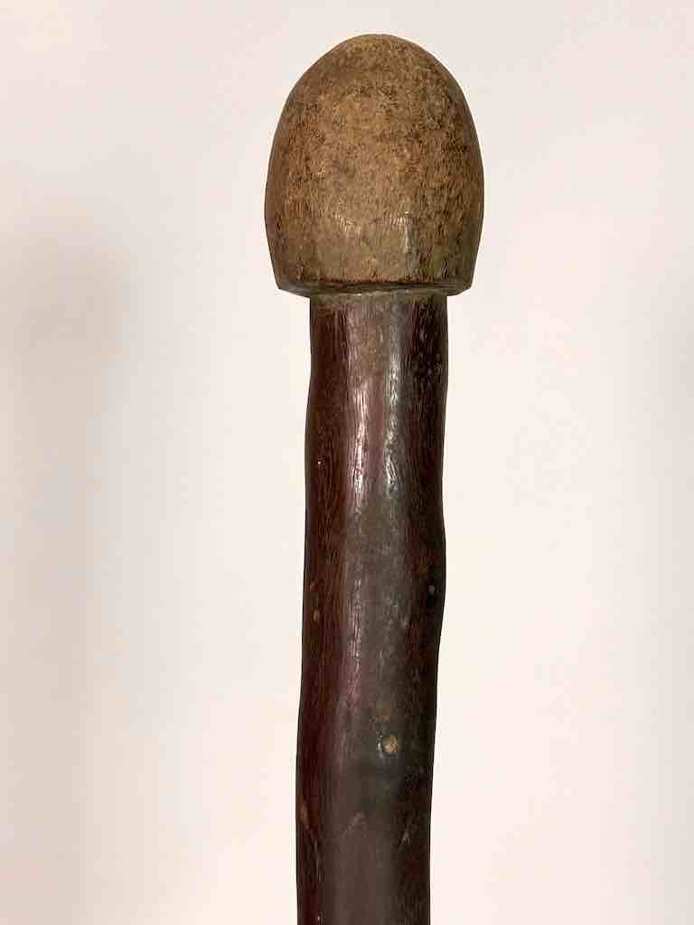 Very Old Used Phallic Motif Pestle, on Base - Ivory Coast