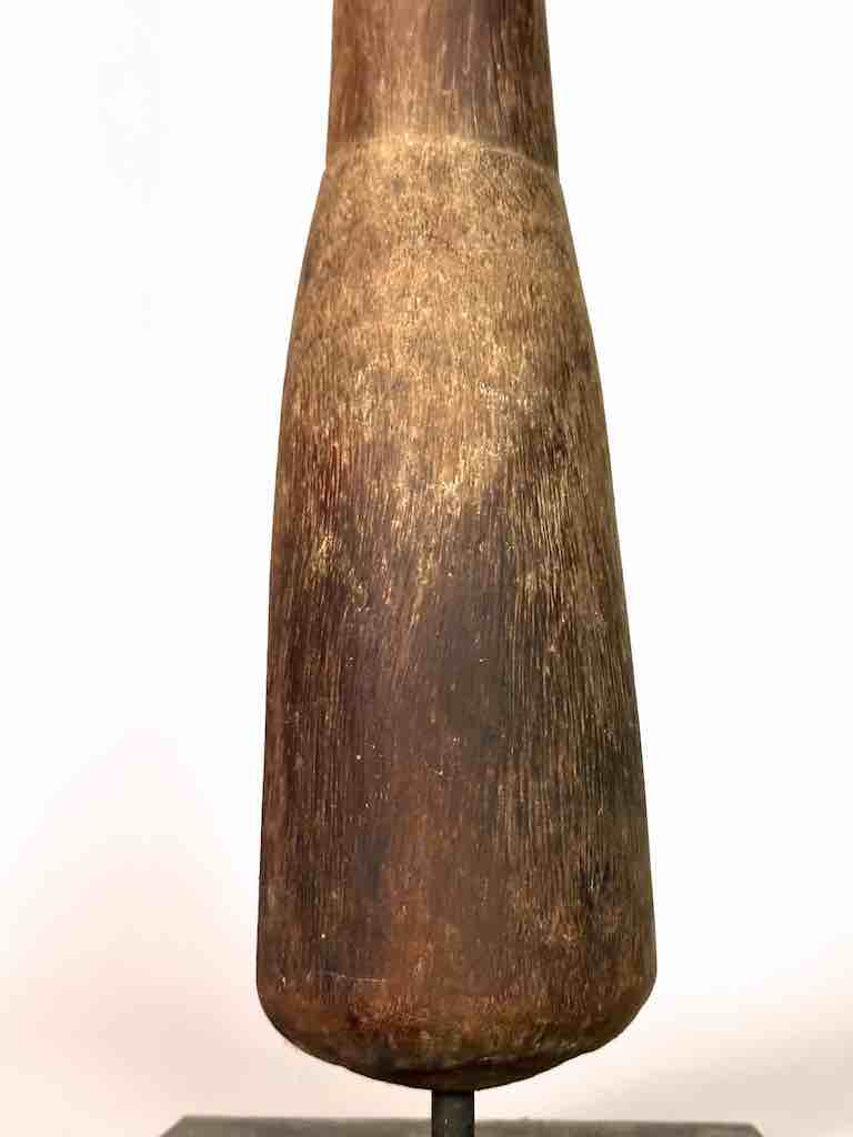 Very Old Used Phallic Motif Pestle, on Base - Ivory Coast