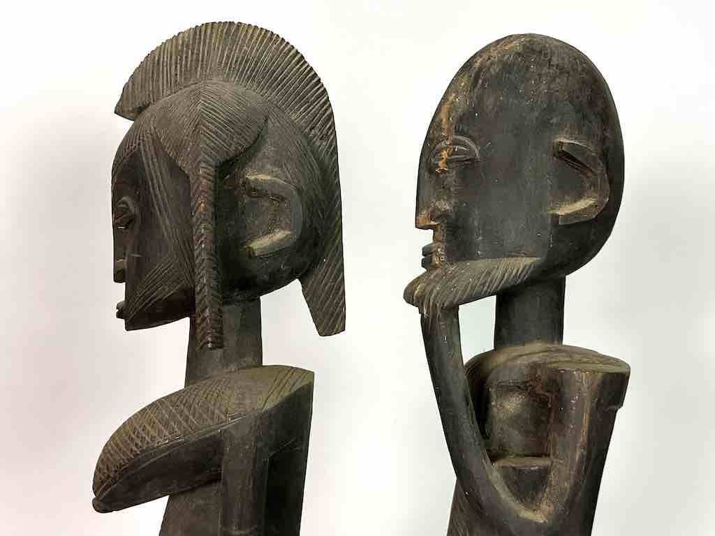 Dogon In-Line Primordial Couple Ancestor Spirit Statue | 23" - Mali