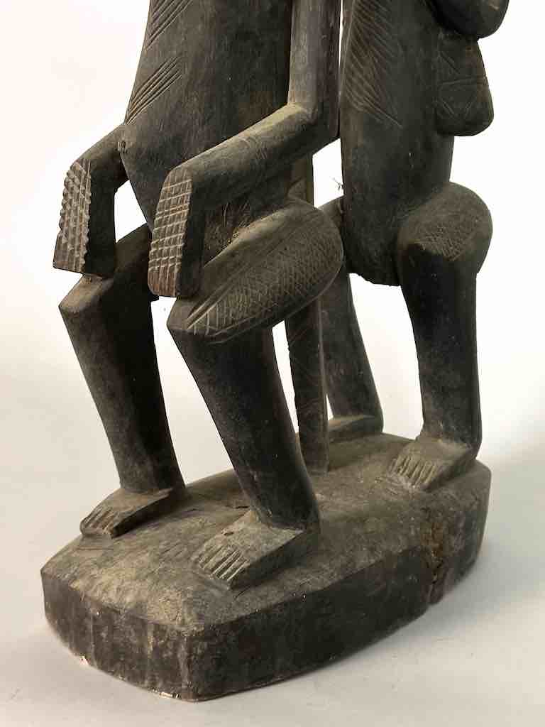 Dogon In-Line Primordial Couple Ancestor Spirit Statue | 23" - Mali