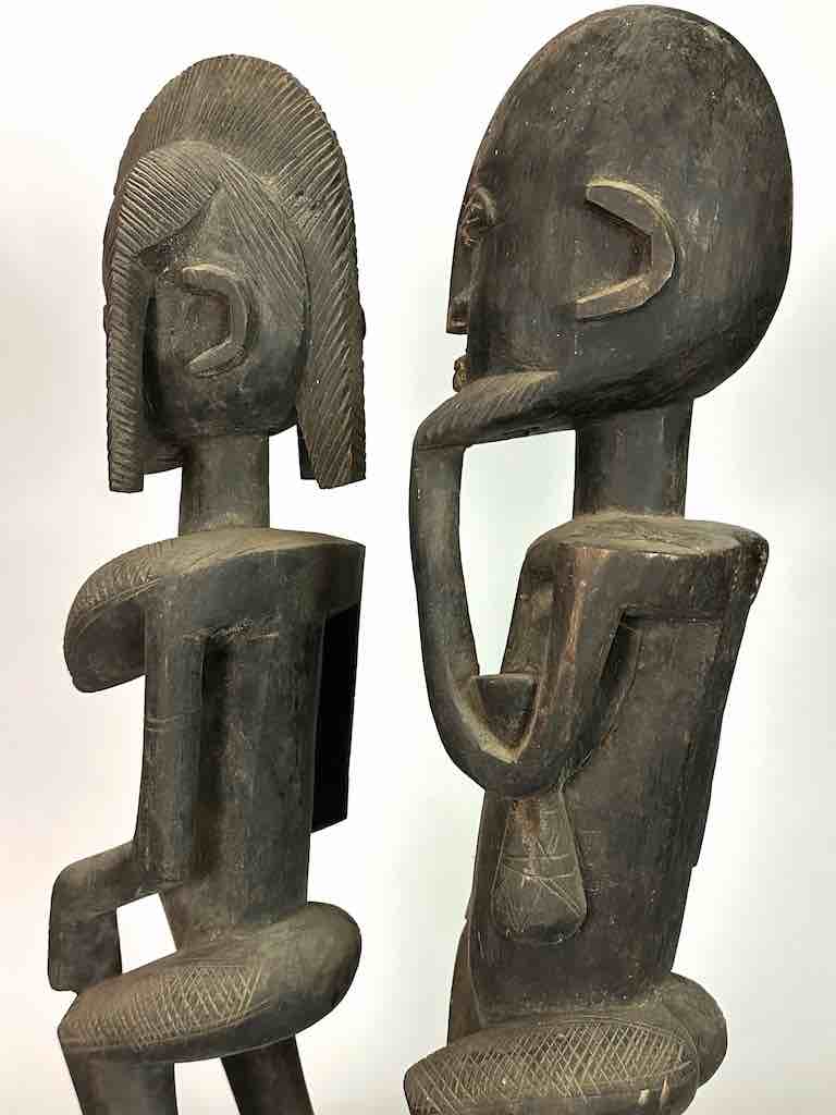 Dogon In-Line Primordial Couple Ancestor Spirit Statue | 23" - Mali
