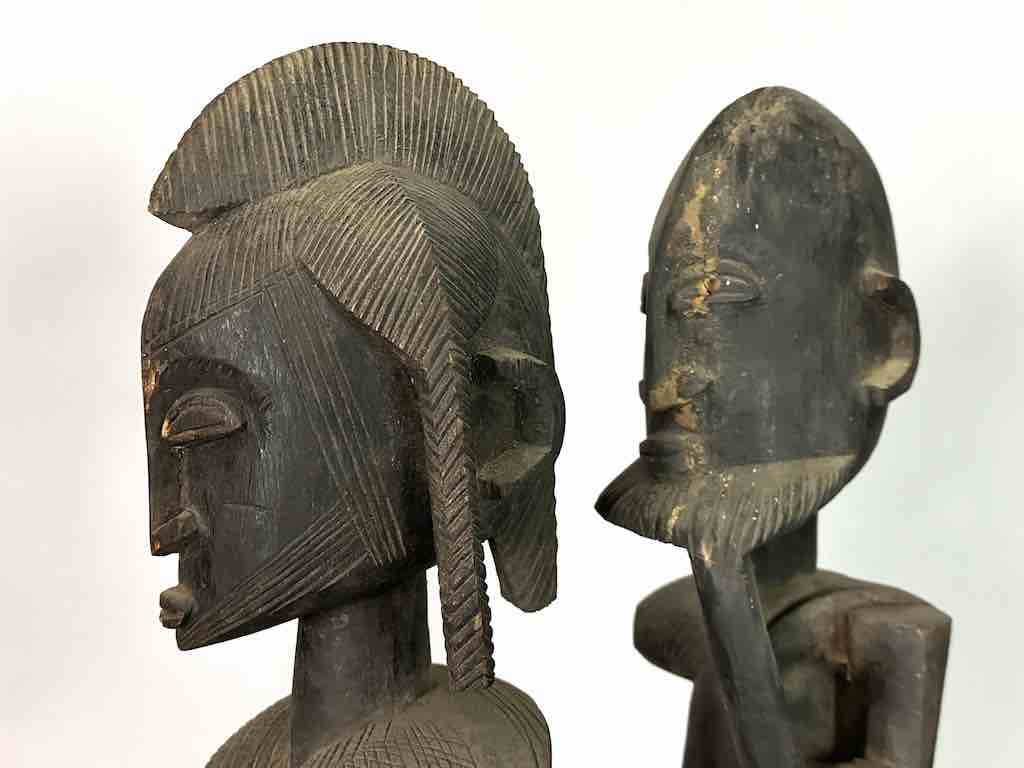 Dogon In-Line Primordial Couple Ancestor Spirit Statue | 23" - Mali