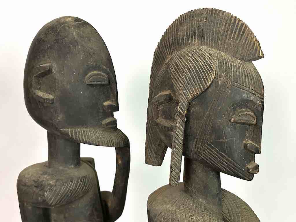 Dogon In-Line Primordial Couple Ancestor Spirit Statue | 23" - Mali