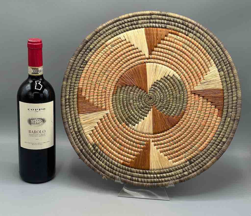 Large Flat Batwa Raffia Plate - Uganda