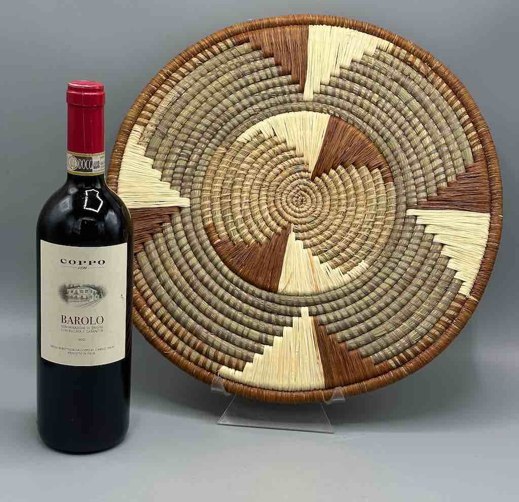 Large Flat Batwa Raffia Plate - Uganda
