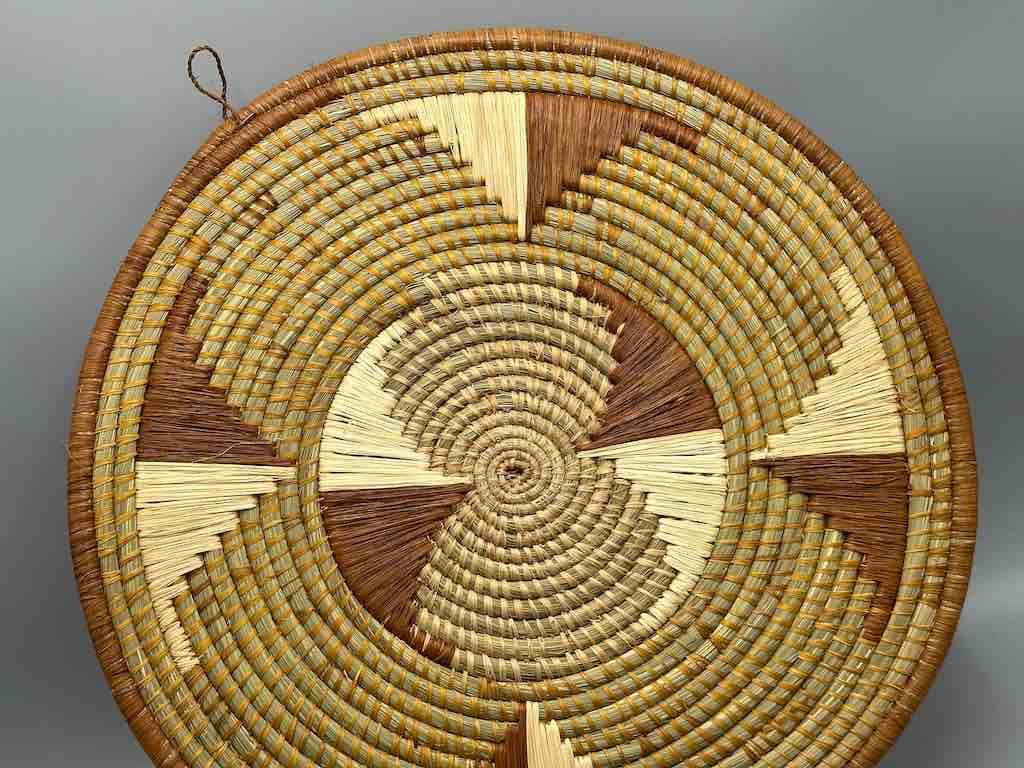 Large Flat Batwa Raffia Plate - Uganda
